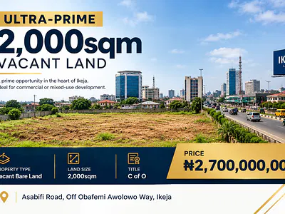 Ultra-Prime 2,000SQM Vacant Land — Asabifi Road, Off Obafemi Awolowo Way, Ikeja, Lagos