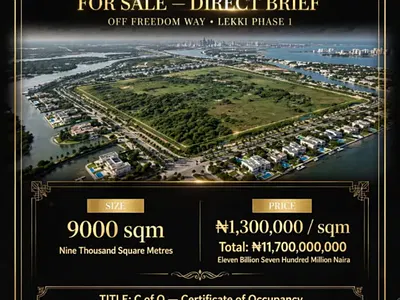 Land 9000SQM Land — Freedom Way, Lekki Phase 1, Lekki, Lagos