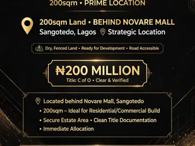 1000SQM Fenced Land — Behind Novare Mall, Lekki, Lagos