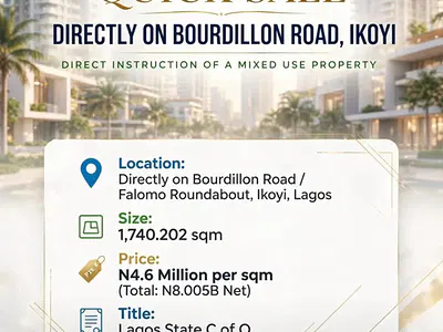 Land Measuring 1740 SQM — Bourdillon Road, Ikoyi, Lagos