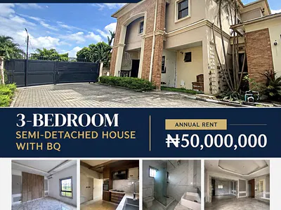 3 Bedroom Semi Detached House with BQ — Residential Side, Banana Island Ikoyi., Banana Island, Ikoyi, Lagos