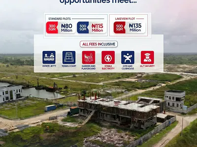 Waterfront Residential Land Plots — Caribbean Lake City, Sangotedo, Ajah, Lagos