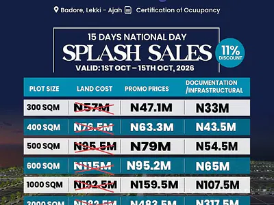 500 SQM Land --- 600 SQM Land — Pebble Island & Gardens Estate, Badore, Ajah, Lagos