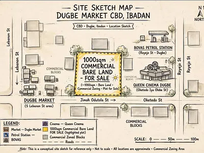 Prime 1000SQM Commercial Bare Land — Ibadan, Oyo