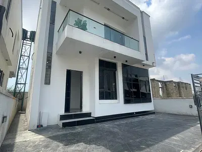 4 Bedroom Fully Detached Duplex with Luxury Home Features, TV Console — 4 Bed Duplex with Luxury Home, TV Console and Stamped Concrete Env, Ajah, Lagos