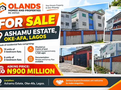 12 Units of 3 Bedroom Flats and 6 Units of 2 Bedroom Flats — Isolo, Lagos
