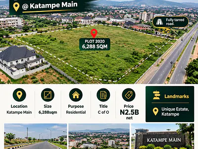 6288SQM Residential Plot of Land — Katampe, Abuja