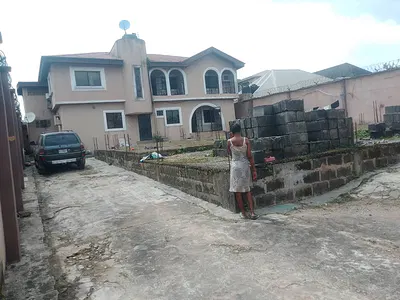 Nice 9 Bedroom Fully Detached Duplex Setback with Foundation in Front — New Oko-Oba, Agege, Lagos