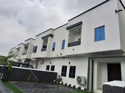 New and Beautiful 4 Bedroom Semi Detached Terrace Duplex with Pool — Abraham Adesanya, General Paint, Alasia, Ajah, Lagos