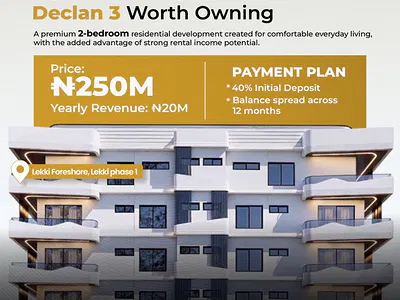 Well Positioned 2 Bedroom with BQ in a Vibrant Location — Lekki, Lagos