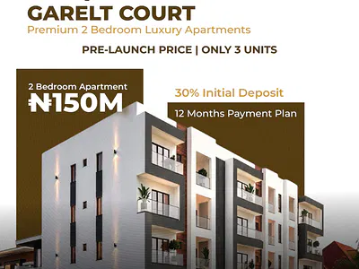 Best Market Price 2 Bedroom Apartment in a High Demand Location — Garelt Court, Osapa London, Osapa, Lekki, Lagos