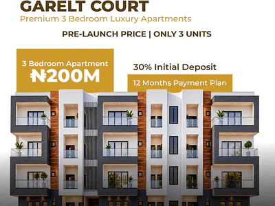 Well Positioned 3 Bedroom Apartment in a Vibrant Gated Estate — Garelt Court, Osapa London, Osapa, Lekki, Lagos