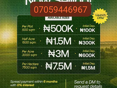 Plots of Farm Estate — Havilah Phase 2, Ala–olorunda Corridor Close to Aiyetero, Abeokuta North, Ogun