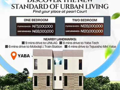 1 Bedroom Flat Fully Furnished — Pearl Court, Yaba, Lagos