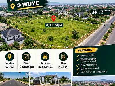 8000SQM Residential Land Plot — Wuye, Abuja