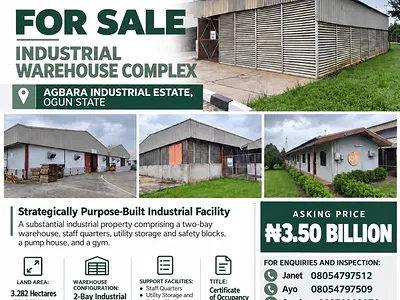 Purpose Built Industrial Warehouse — Agbara, Ado-Odo/Ota, Ogun