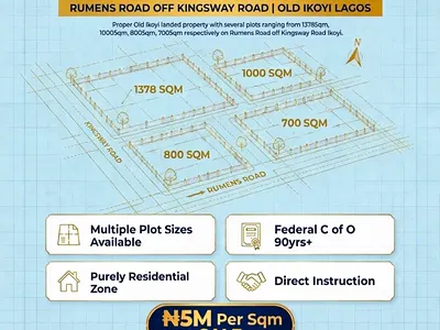 700SQM Landed Property — Rumens Road, Old Ikoyi, Ikoyi, Lagos