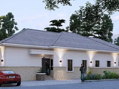 3 Bedroom Semi-Detached Bungalow Carcass — Rossy Garden, by Madonna School, Beside Palm Ville Estate, Kuje, Abuja