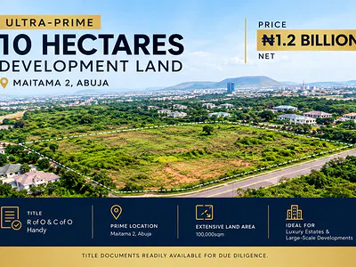 Ultra-Prime 10 Hectares Development Land — Maitama 2, Maitama District, Abuja