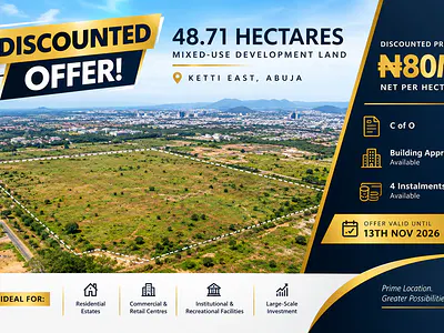 Discounted Offer !! 48.71 Hectares Mixed-Use Comprehensive Development — East, Ketti, Abuja