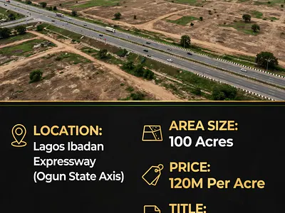 100 Acres of Bare Land — Lagos Ibadan Expressway, Obafemi Owode, Ogun