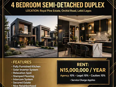 4 Bedroom Semi-Detached Duplex — Royal Pine Estate, Orchid Road, Lekki, Lagos